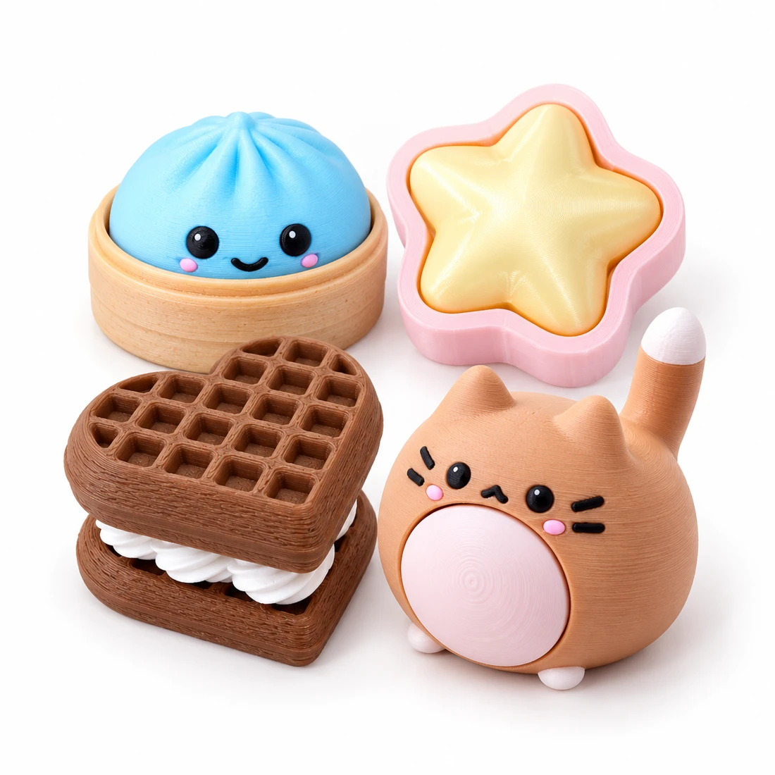 A mix of clicker toys